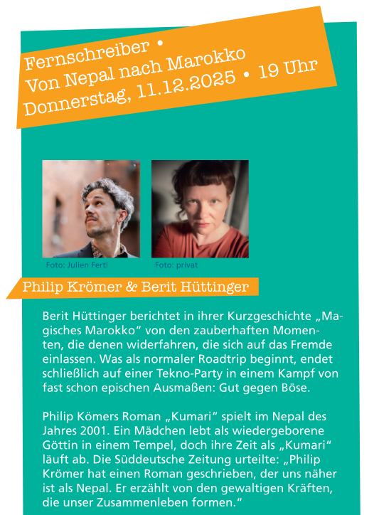 Berit Hüttinger & Philip Krömer lesen in Fürth